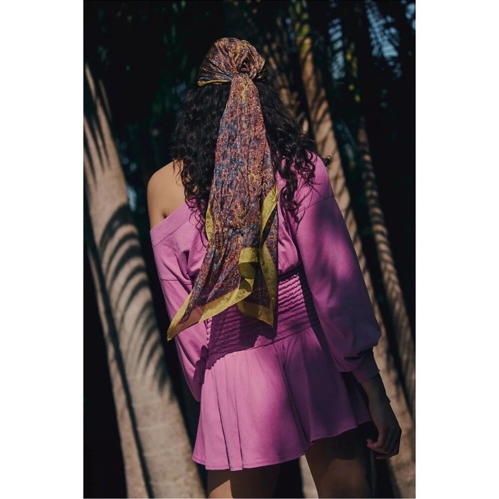 Free People Scorching Hot Long Sleeve Mini Dress, Wisteria Pink, NWT, M & L - Picture 5 of 7